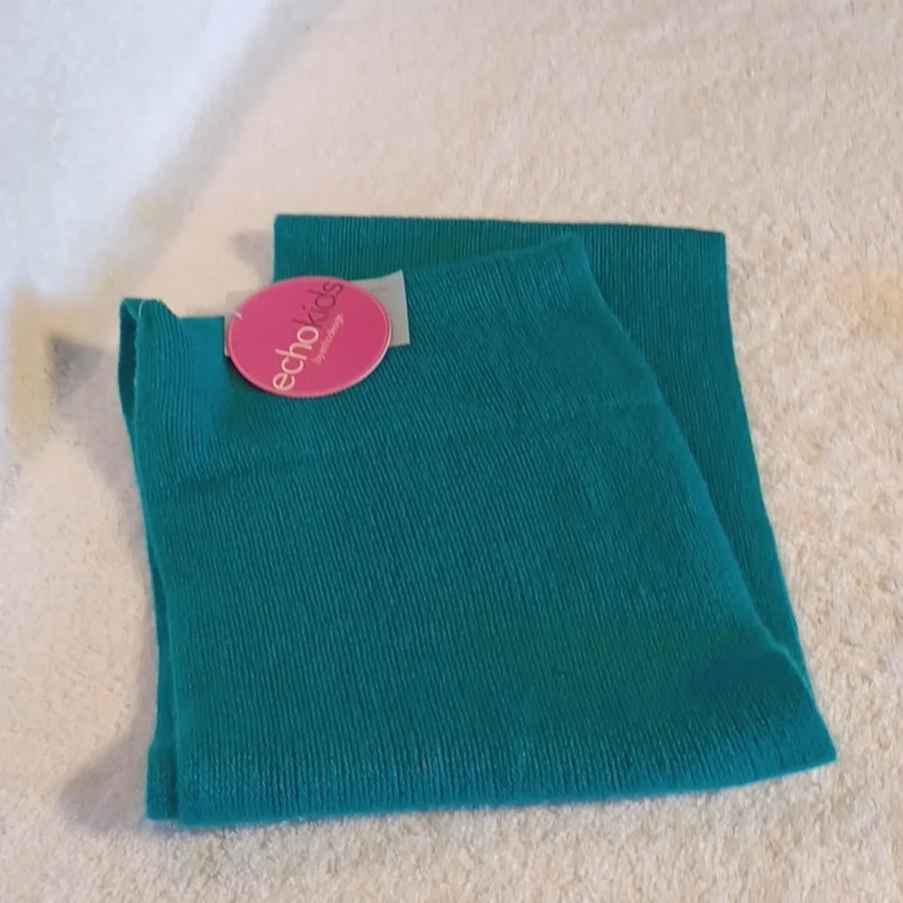 Echo kids scarve infinity ring teal color new with tags